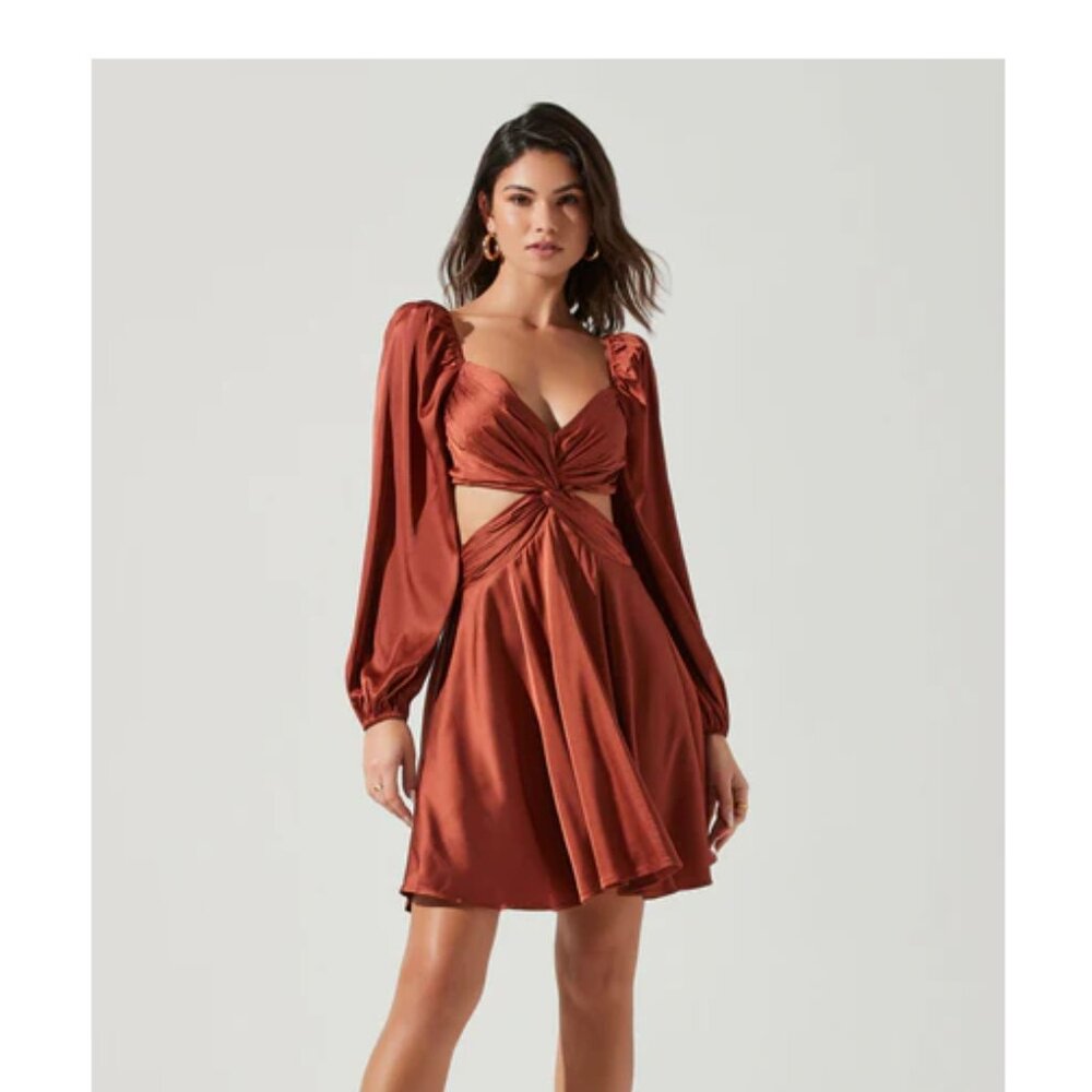 Astr Cutout Long Sleeve Dress NWT